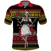 Dirndl Skeleton Dance Polo Shirt Bavarian Gothic Christmas - Wonder Print Shop