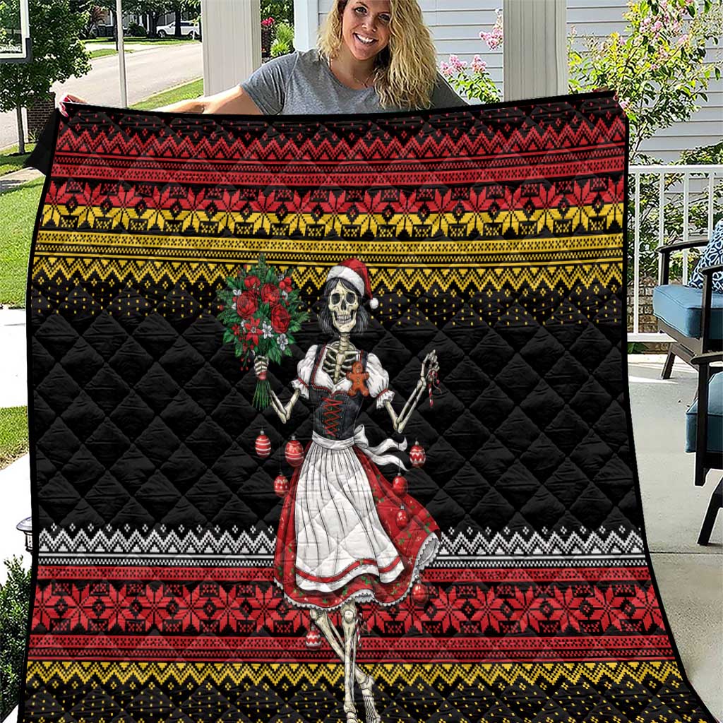 Dirndl Skeleton Dance Quilt Bavarian Gothic Christmas - Wonder Print Shop