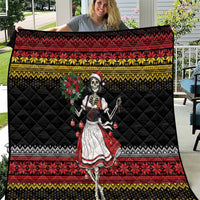 Dirndl Skeleton Dance Quilt Bavarian Gothic Christmas - Wonder Print Shop