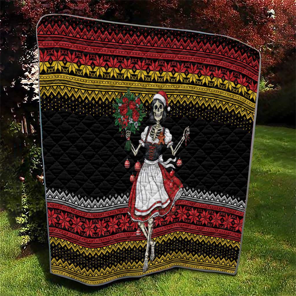 Dirndl Skeleton Dance Quilt Bavarian Gothic Christmas - Wonder Print Shop