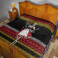 Dirndl Skeleton Dance Quilt Bavarian Gothic Christmas - Wonder Print Shop