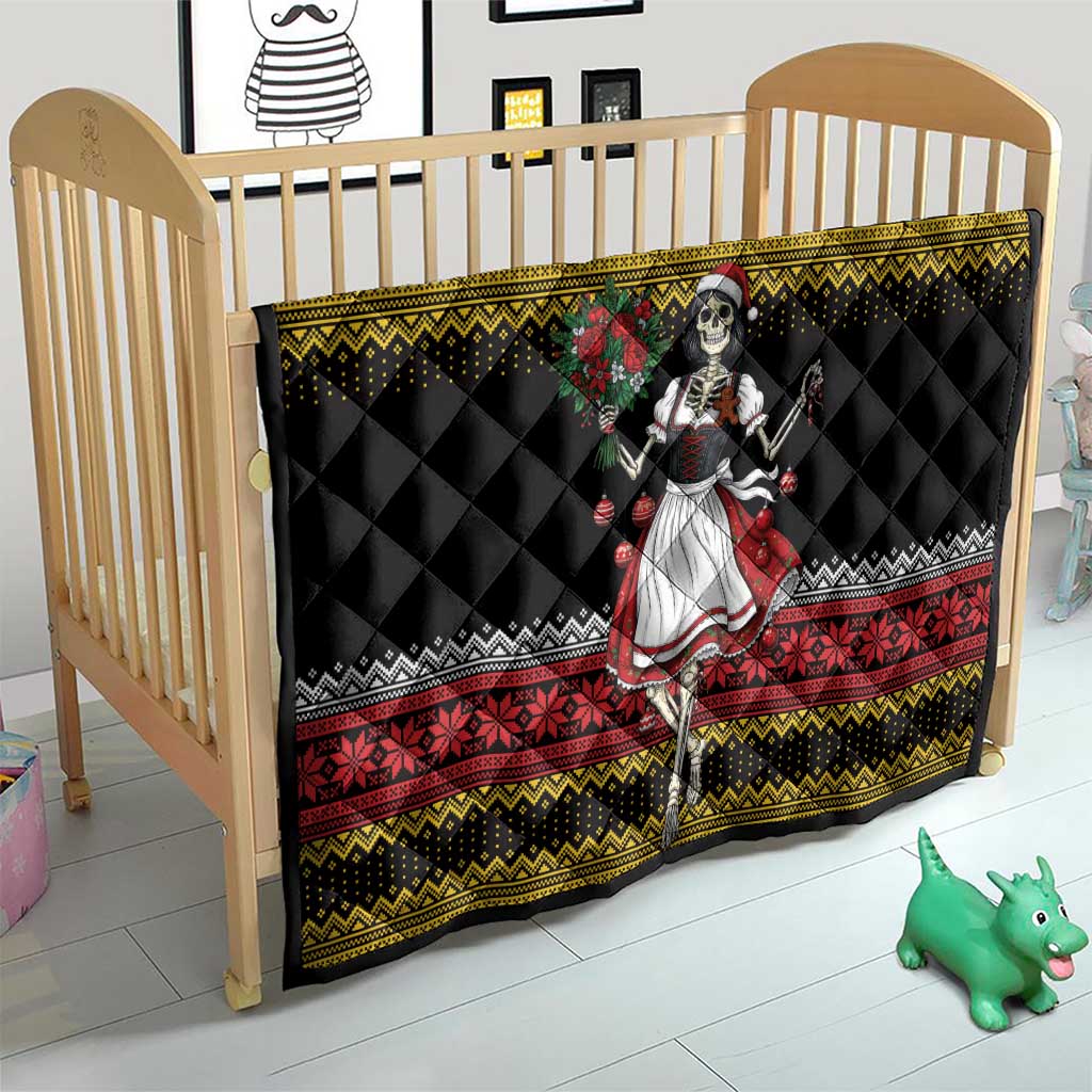 Dirndl Skeleton Dance Quilt Bavarian Gothic Christmas - Wonder Print Shop