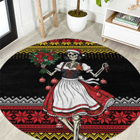 Dirndl Skeleton Dance Round Carpet Bavarian Gothic Christmas - Wonder Print Shop