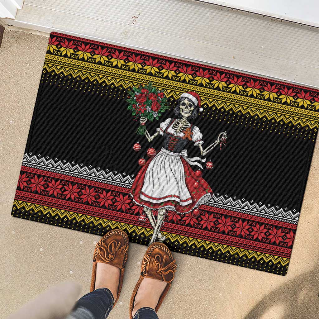Dirndl Skeleton Dance Rubber Doormat Bavarian Gothic Christmas - Wonder Print Shop