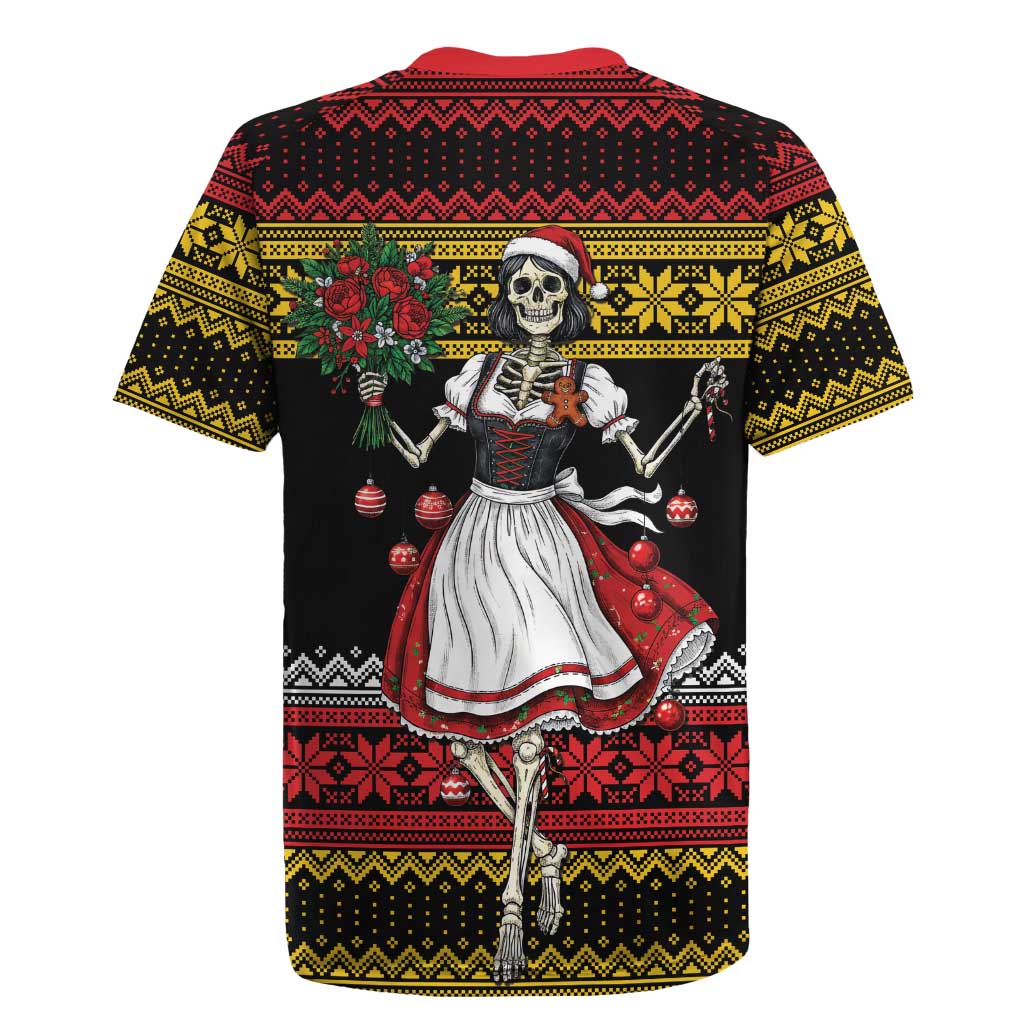 Dirndl Skeleton Dance Rugby Jersey Bavarian Gothic Christmas - Wonder Print Shop