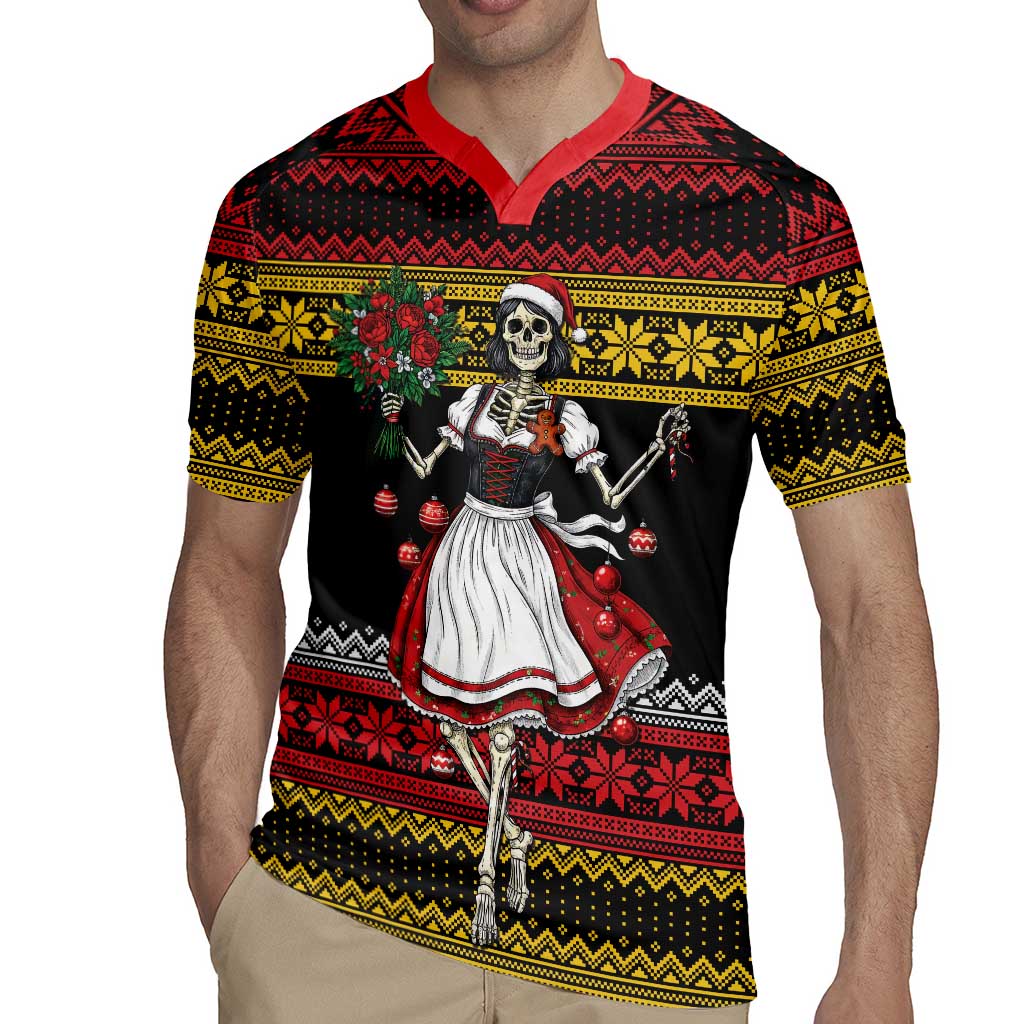 Dirndl Skeleton Dance Rugby Jersey Bavarian Gothic Christmas - Wonder Print Shop