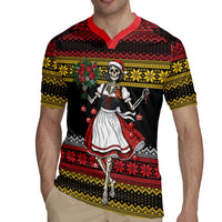 Dirndl Skeleton Dance Rugby Jersey Bavarian Gothic Christmas - Wonder Print Shop