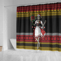 Dirndl Skeleton Dance Shower Curtain Bavarian Gothic Christmas - Wonder Print Shop