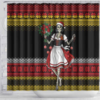 Dirndl Skeleton Dance Shower Curtain Bavarian Gothic Christmas - Wonder Print Shop