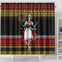 Dirndl Skeleton Dance Shower Curtain Bavarian Gothic Christmas - Wonder Print Shop