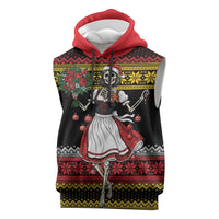 Dirndl Skeleton Dance Sleeveless Hoodie Bavarian Gothic Christmas - Wonder Print Shop