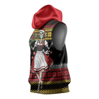 Dirndl Skeleton Dance Sleeveless Hoodie Bavarian Gothic Christmas - Wonder Print Shop