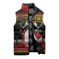 Dirndl Skeleton Dance Sleeveless Puffer Jacket Bavarian Gothic Christmas - Wonder Print Shop