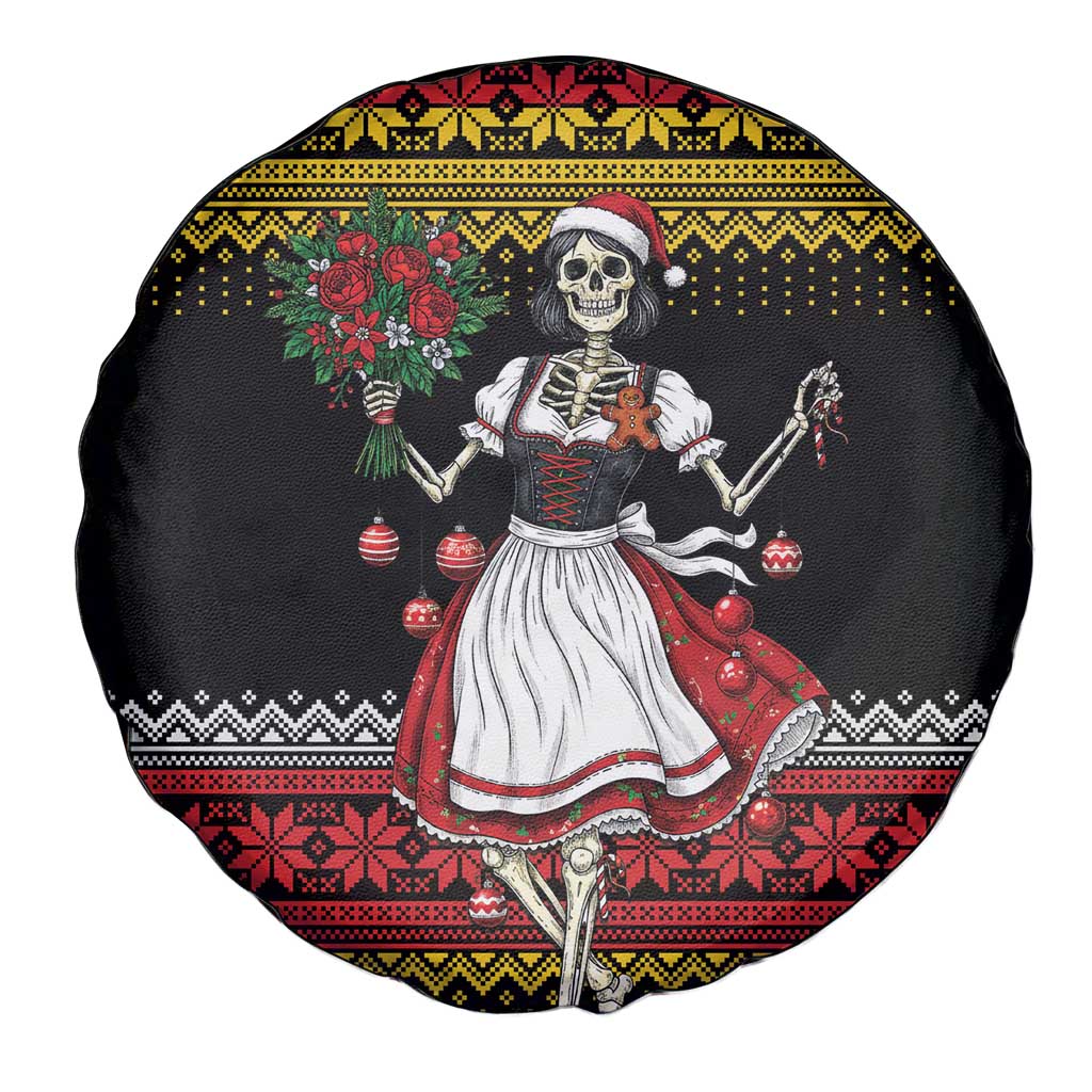 Dirndl Skeleton Dance Spare Tire Cover Bavarian Gothic Christmas - Wonder Print Shop