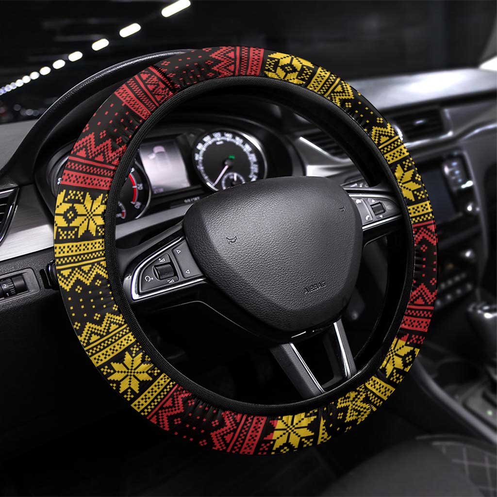 Dirndl Skeleton Dance Steering Wheel Cover Bavarian Gothic Christmas - Wonder Print Shop