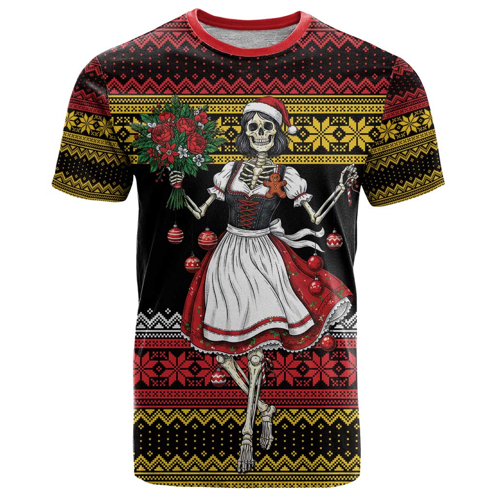 Dirndl Skeleton Dance T Shirt Bavarian Gothic Christmas - Wonder Print Shop