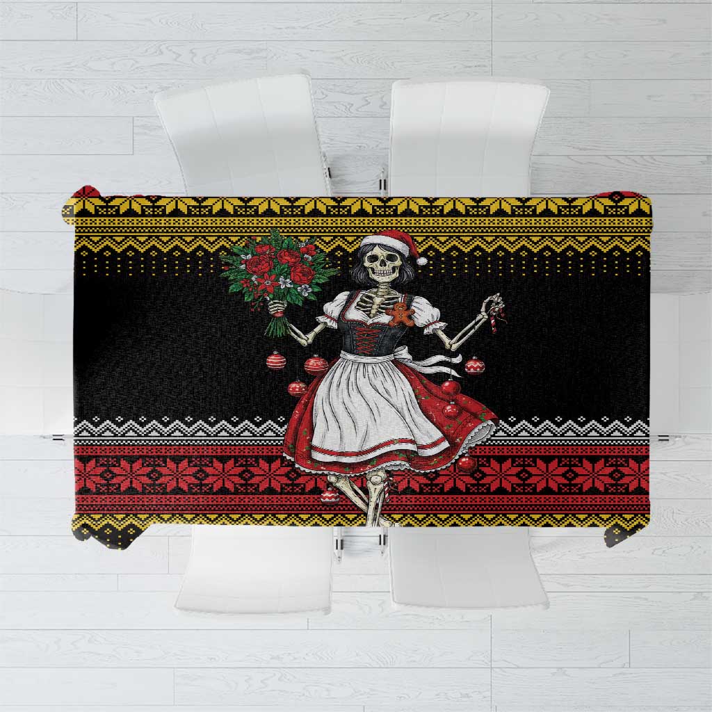 Dirndl Skeleton Dance Tablecloth Bavarian Gothic Christmas - Wonder Print Shop
