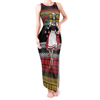 Dirndl Skeleton Dance Tank Maxi Dress Bavarian Gothic Christmas - Wonder Print Shop