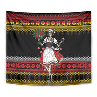 Dirndl Skeleton Dance Tapestry Bavarian Gothic Christmas - Wonder Print Shop