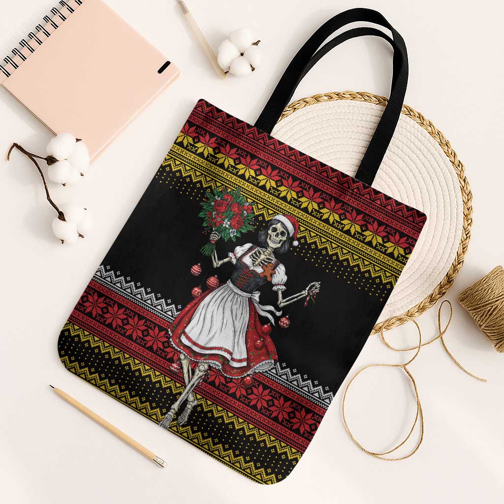 Dirndl Skeleton Dance Tote Bag Bavarian Gothic Christmas - Wonder Print Shop
