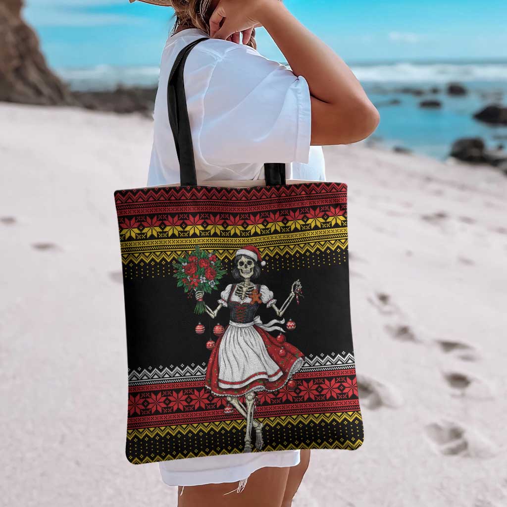 Dirndl Skeleton Dance Tote Bag Bavarian Gothic Christmas - Wonder Print Shop