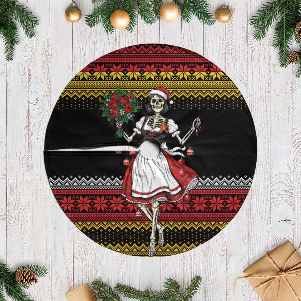 Dirndl Skeleton Dance Tree Skirt Bavarian Gothic Christmas - Wonder Print Shop