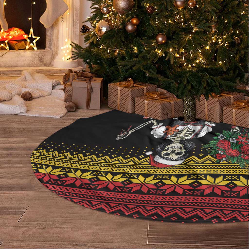 Dirndl Skeleton Dance Tree Skirt Bavarian Gothic Christmas - Wonder Print Shop