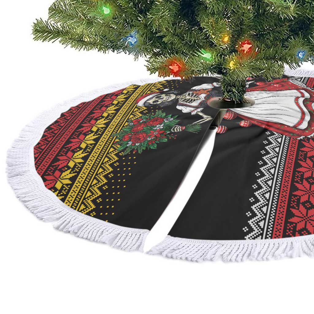 Dirndl Skeleton Dance Tree Skirt Bavarian Gothic Christmas - Wonder Print Shop