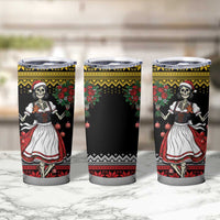 Dirndl Skeleton Dance Tumbler Cup Bavarian Gothic Christmas - Wonder Print Shop