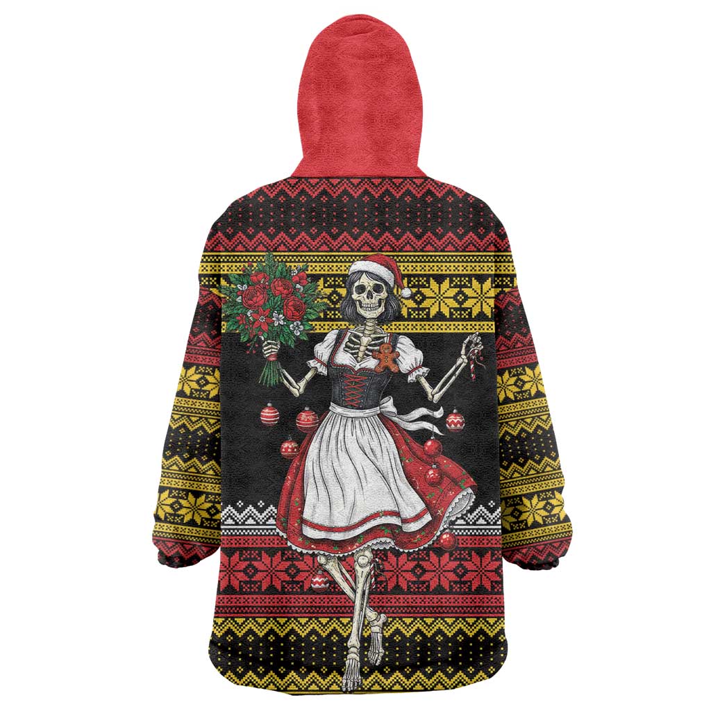 Dirndl Skeleton Dance Wearable Blanket Hoodie Bavarian Gothic Christmas - Wonder Print Shop