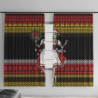 Dirndl Skeleton Dance Window Curtain Bavarian Gothic Christmas - Wonder Print Shop