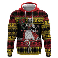Dirndl Skeleton Dance Zip Hoodie Bavarian Gothic Christmas - Wonder Print Shop