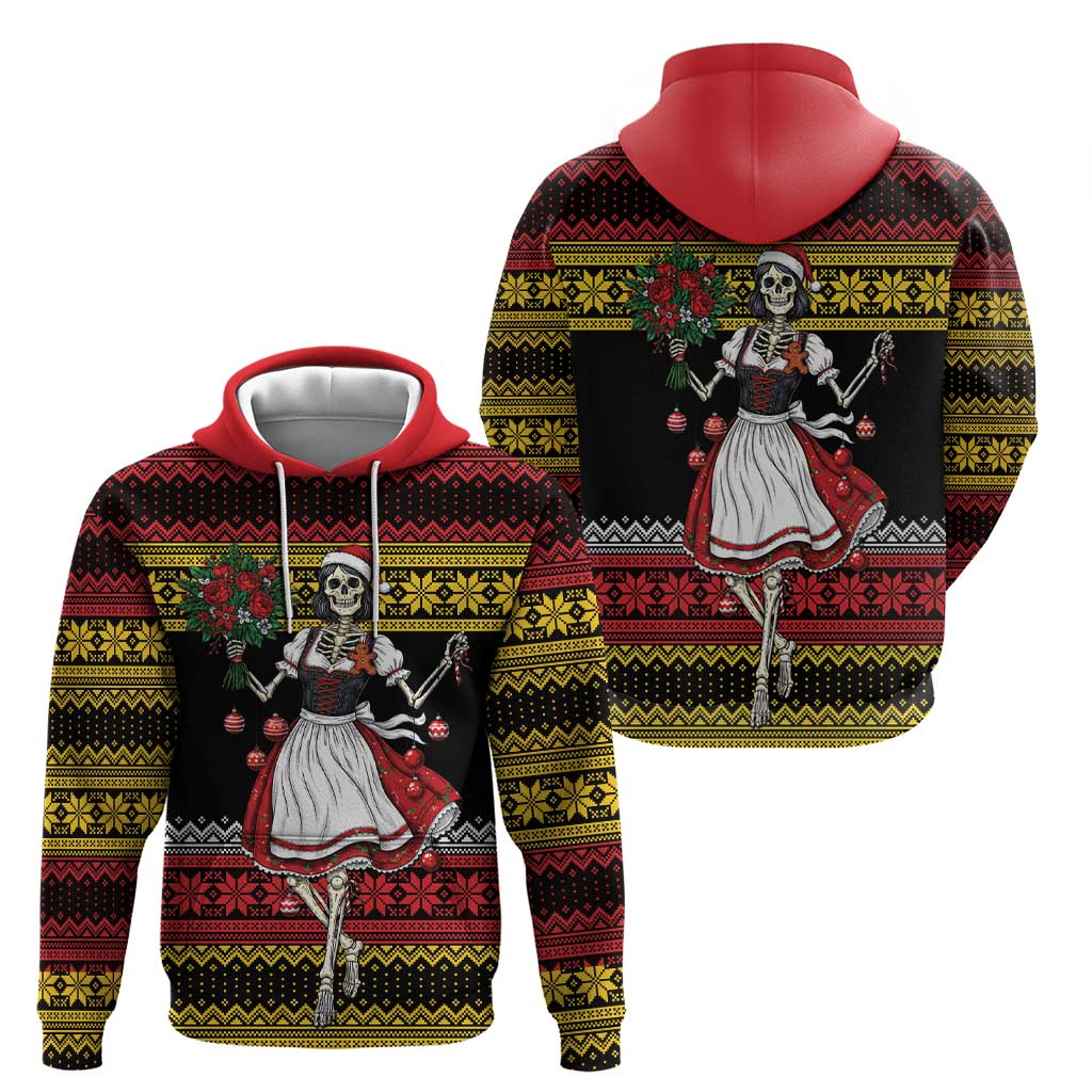 Dirndl Skeleton Dance Zip Hoodie Bavarian Gothic Christmas - Wonder Print Shop