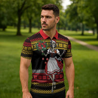 Dirndl Skeleton Dance Zipper Polo Shirt Bavarian Gothic Christmas - Wonder Print Shop