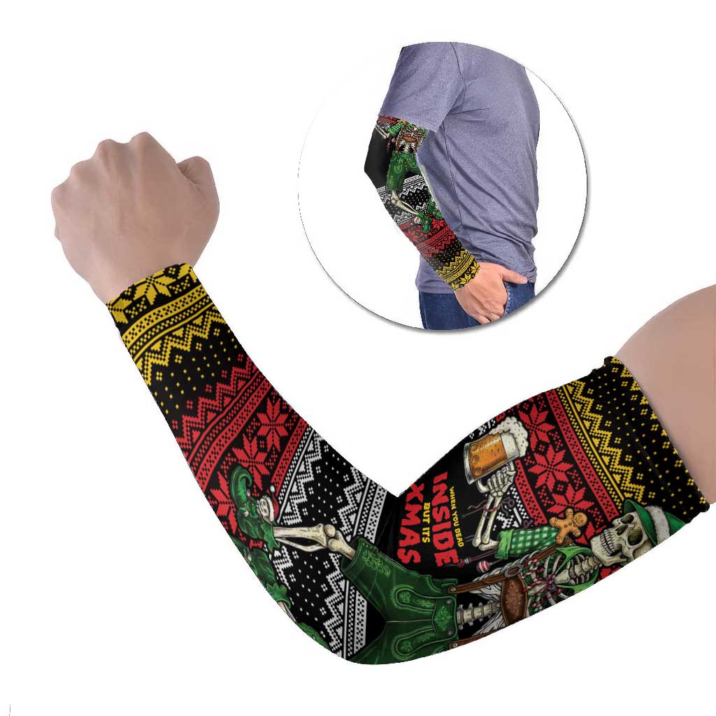 Lederhosen Skeleton Dance Arm Sleeves Bavarian Gothic Christmas - Wonder Print Shop