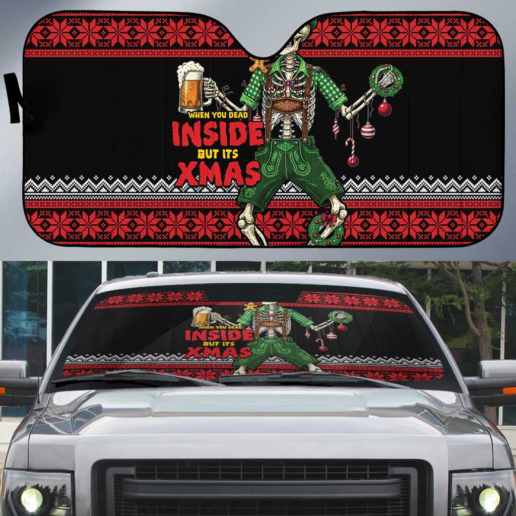 Lederhosen Skeleton Dance Auto Sun Shade Bavarian Gothic Christmas - Wonder Print Shop