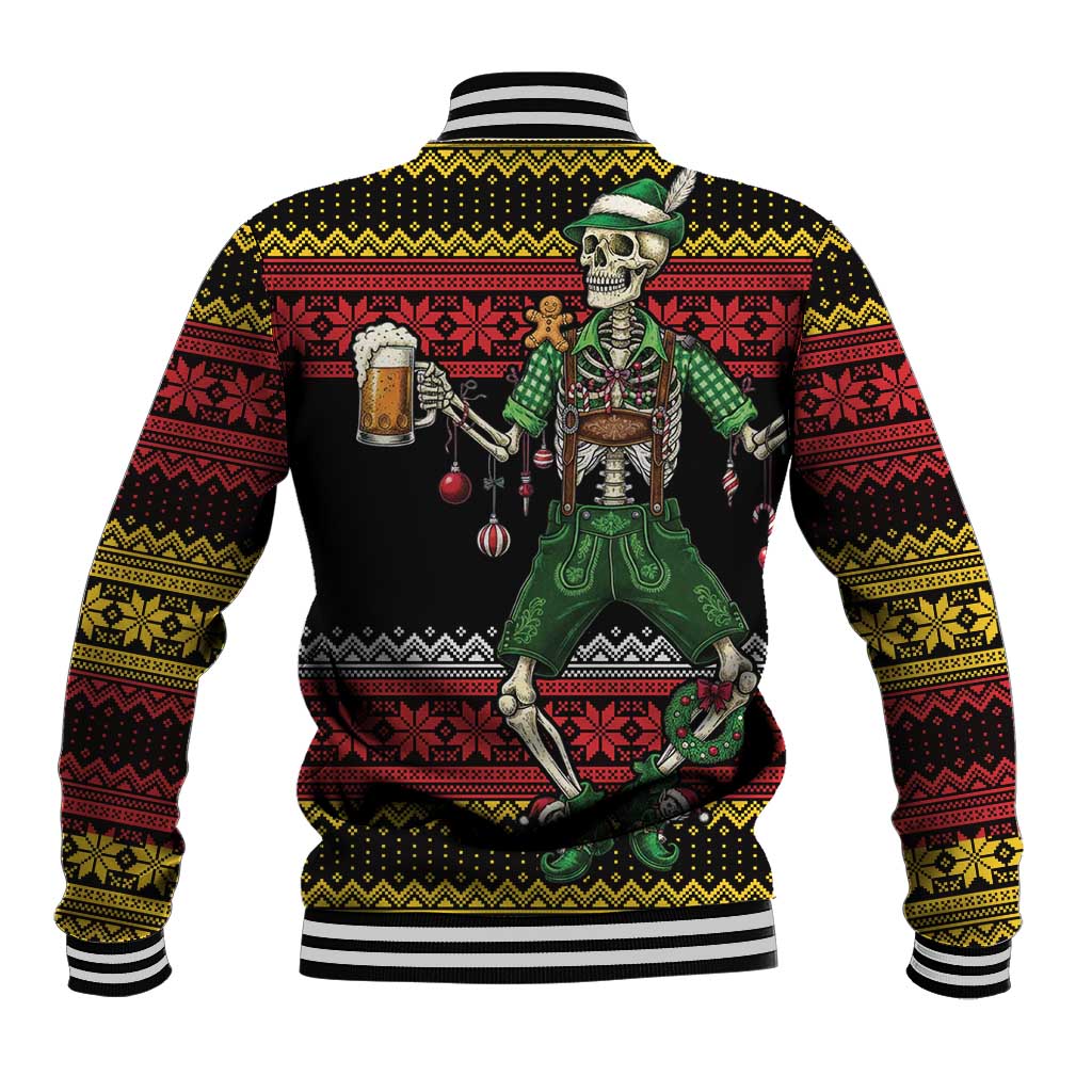 Lederhosen Skeleton Dance Baseball Jacket Bavarian Gothic Christmas - Wonder Print Shop