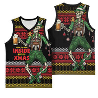 Lederhosen Skeleton Dance Basketball Jersey Bavarian Gothic Christmas - Wonder Print Shop