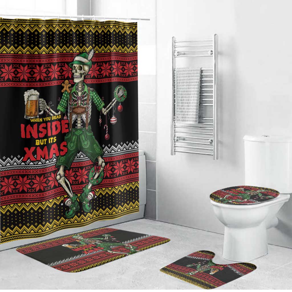 Lederhosen Skeleton Dance Bathroom Set Bavarian Gothic Christmas - Wonder Print Shop