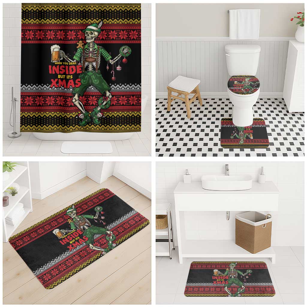 Lederhosen Skeleton Dance Bathroom Set Bavarian Gothic Christmas - Wonder Print Shop
