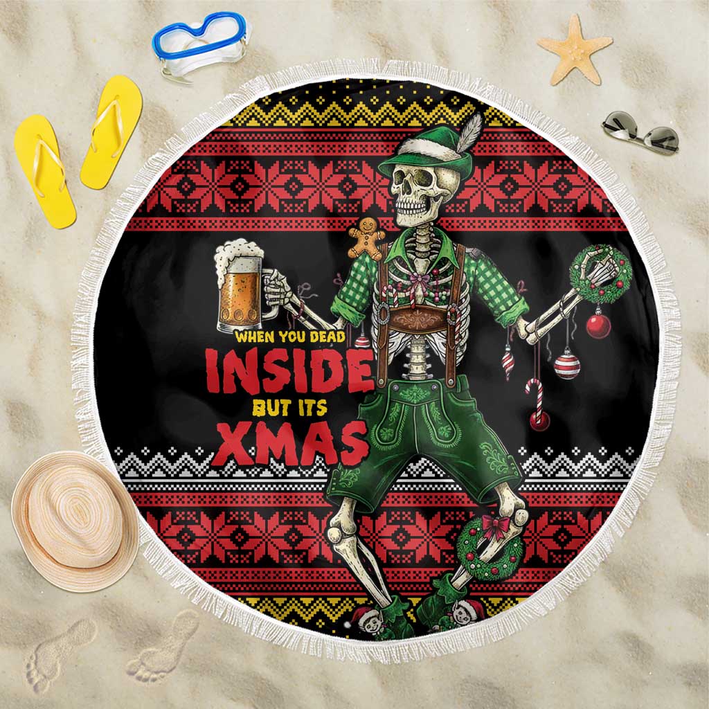 Lederhosen Skeleton Dance Beach Blanket Bavarian Gothic Christmas - Wonder Print Shop