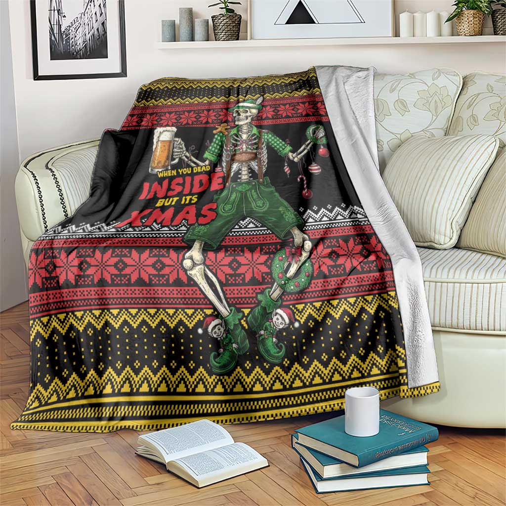 Lederhosen Skeleton Dance Blanket Bavarian Gothic Christmas - Wonder Print Shop