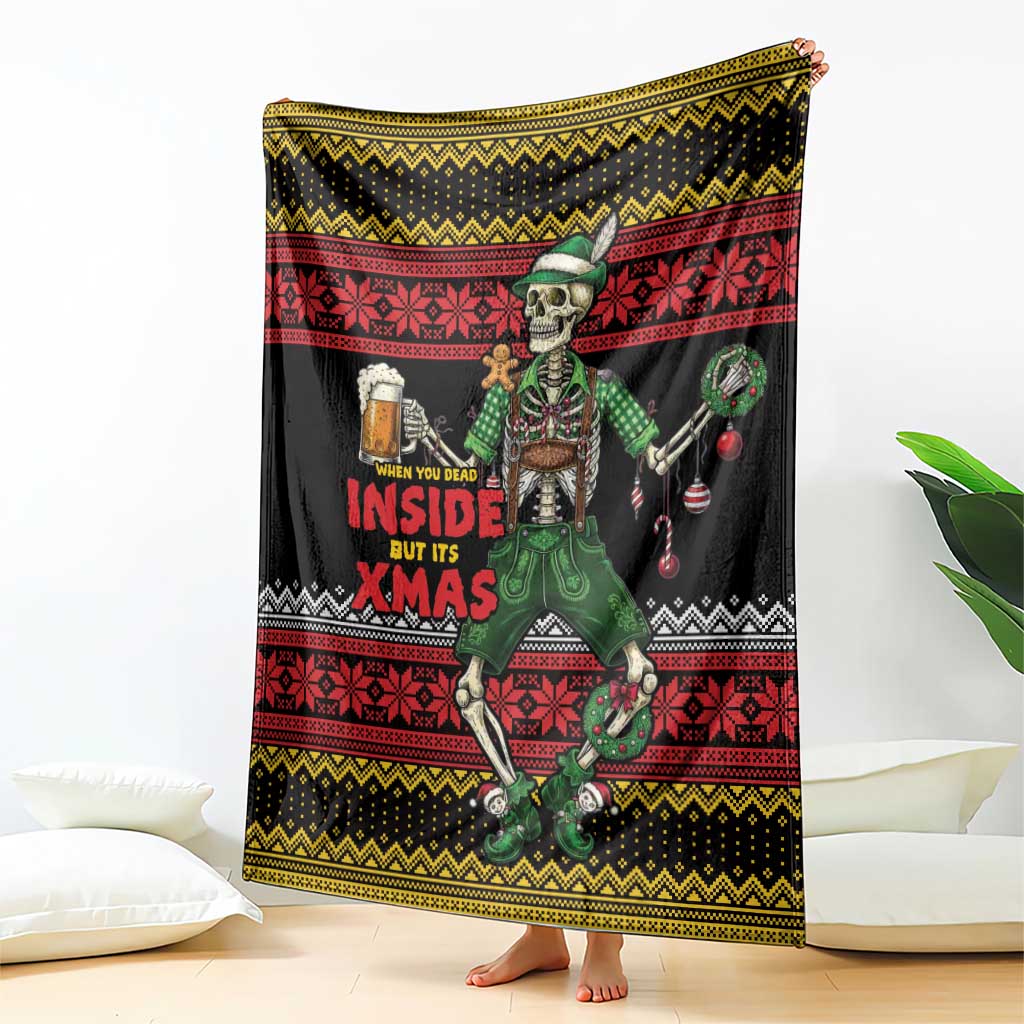 Lederhosen Skeleton Dance Blanket Bavarian Gothic Christmas - Wonder Print Shop