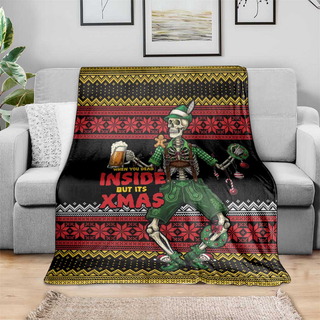 Lederhosen Skeleton Dance Blanket Bavarian Gothic Christmas - Wonder Print Shop