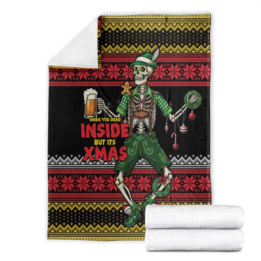 Lederhosen Skeleton Dance Blanket Bavarian Gothic Christmas - Wonder Print Shop
