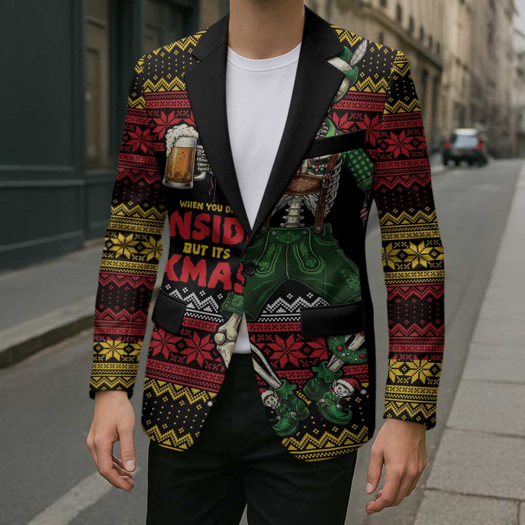 Lederhosen Skeleton Dance Blazer Bavarian Gothic Christmas - Wonder Print Shop