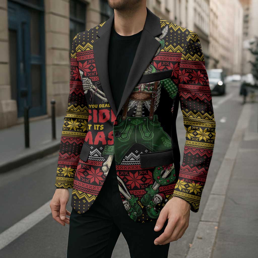 Lederhosen Skeleton Dance Blazer Bavarian Gothic Christmas - Wonder Print Shop