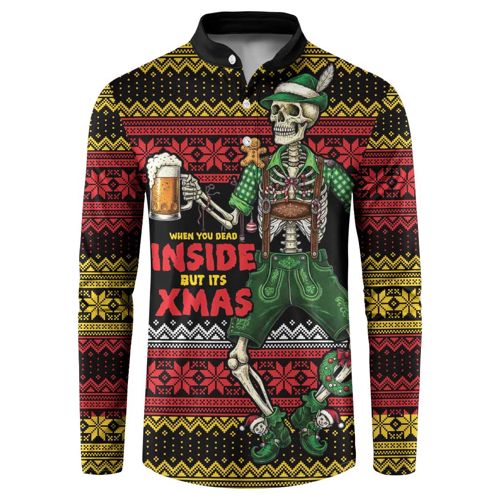 Lederhosen Skeleton Dance Button Sweatshirt Bavarian Gothic Christmas - Wonder Print Shop