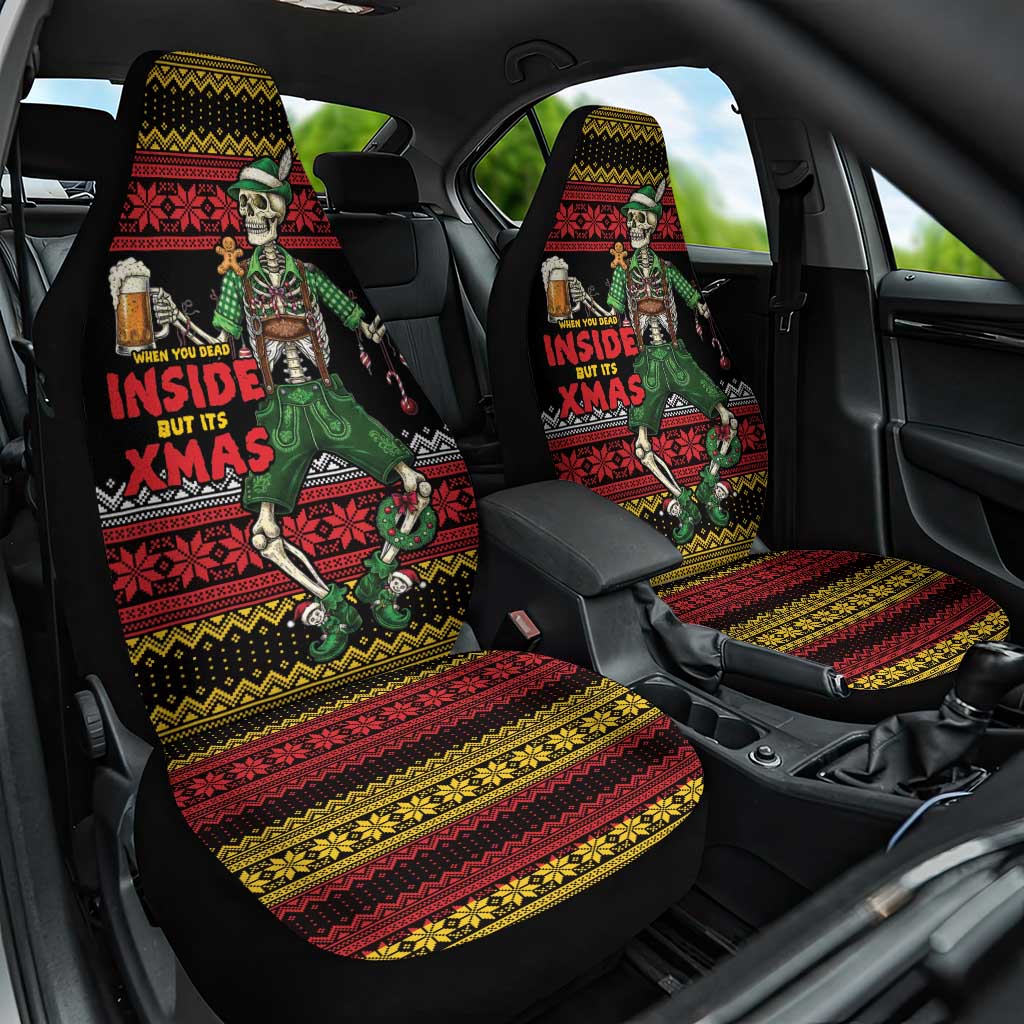 Lederhosen Skeleton Dance Car Seat Cover Bavarian Gothic Christmas - Wonder Print Shop