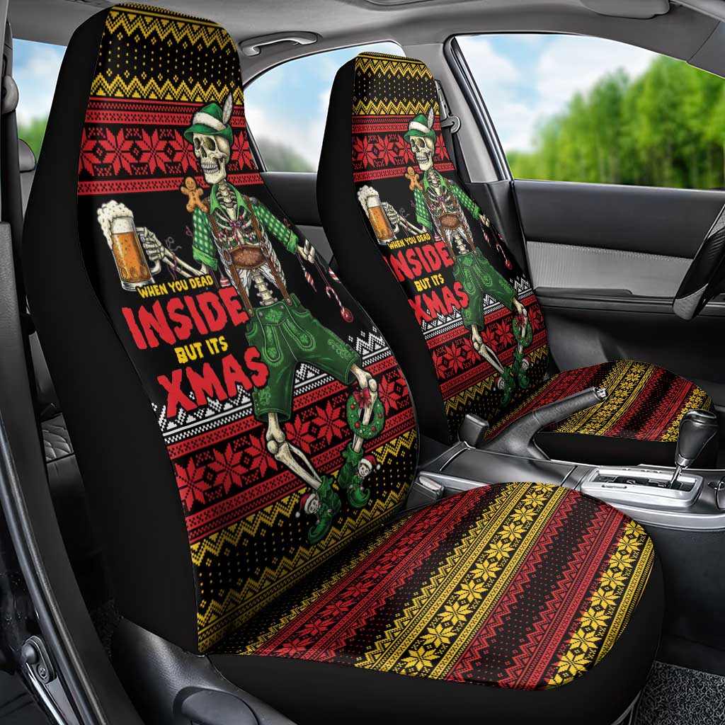 Lederhosen Skeleton Dance Car Seat Cover Bavarian Gothic Christmas - Wonder Print Shop